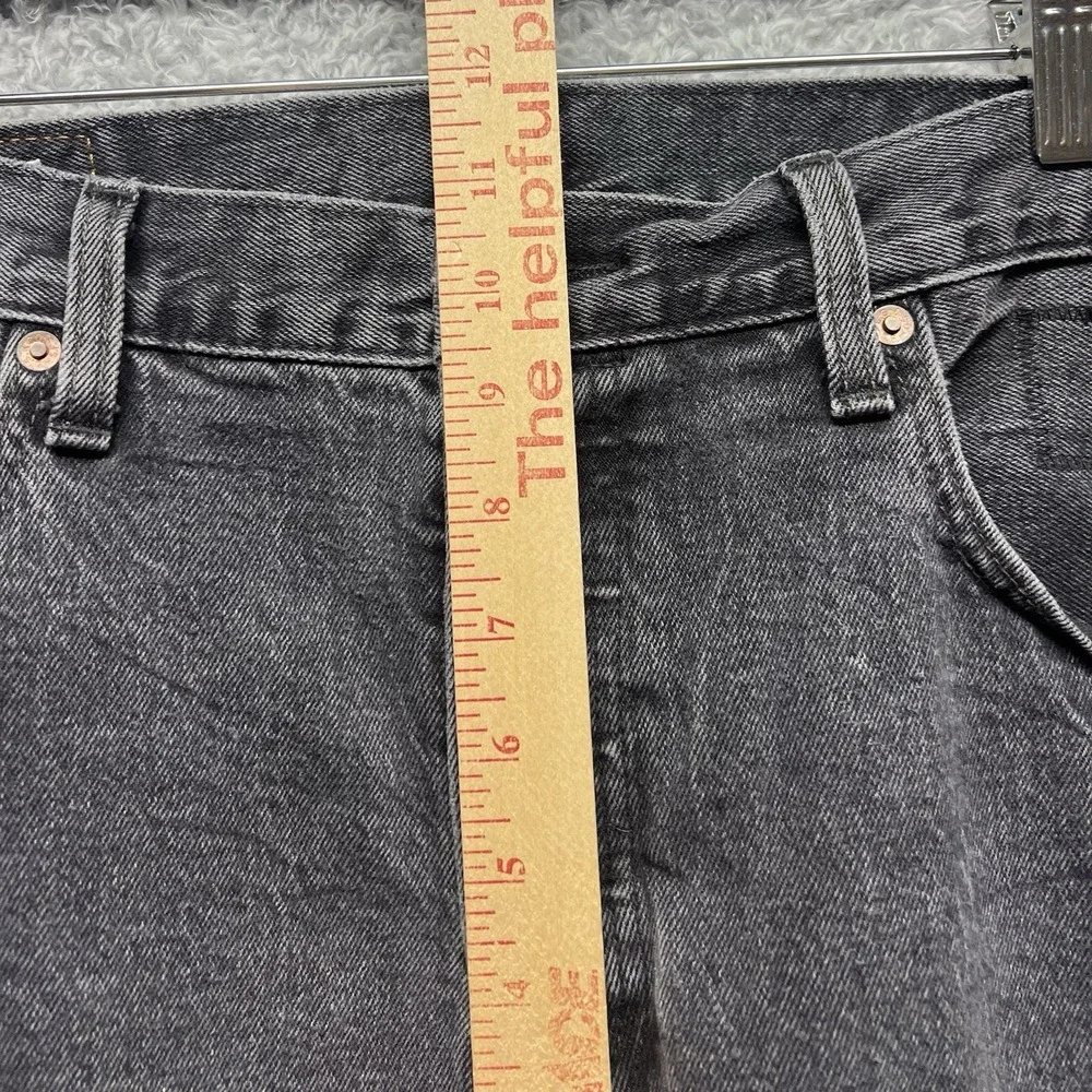 Levis 501 ST Jeans Mens‎ 34x32 Black Denim Button Fly Premium Slim Taper Big E